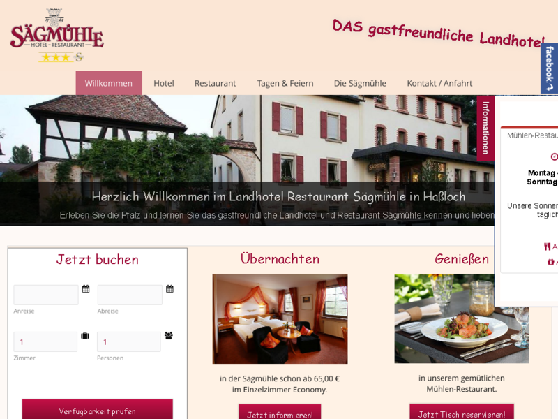 Landhotel Restaurant Sägmühle Haßloch / Pfalz