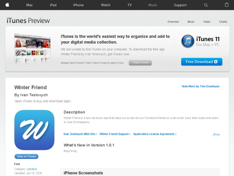 Winter Friend iOS App
