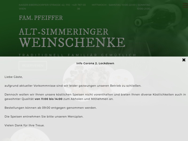 Alt Simmeringer Weinschenke | Familie Pfeiffer