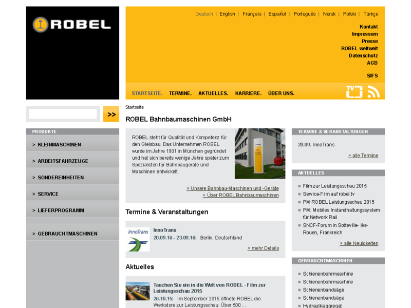Website Robel Bahnbaumaschinen GmbH